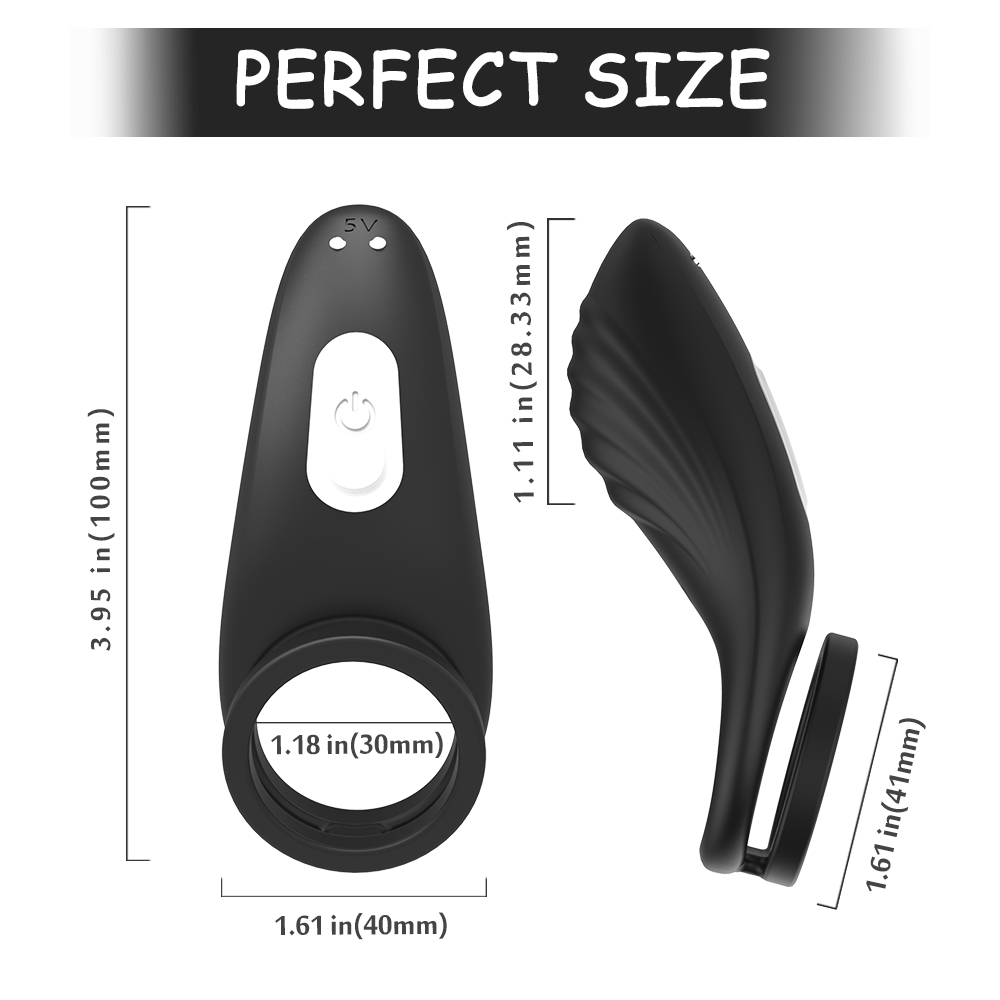 Adjustable big black cock ring silicon vibrating cock rings sex toys men penis-03