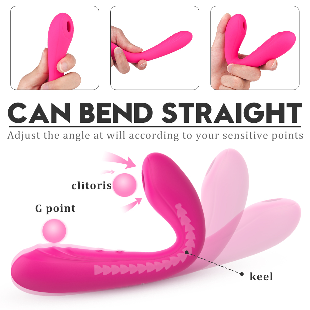 New Arrival silicone G Spot Sucker Vibrators Rechargeable Clitoris Stimulator Women Dildo Vibrator-04