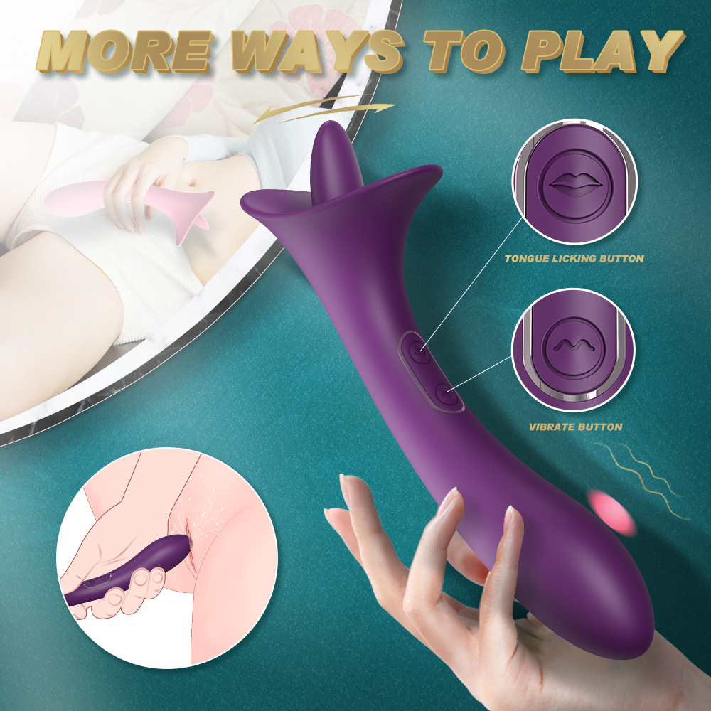 Soft Silicone tongue licking massager【S-427】Realistic Massager vibrator sex toy