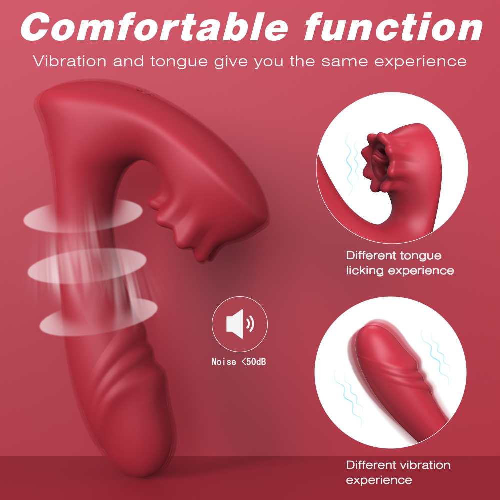 silicone vibration waterproof double anal and woman g spot lick vagina  clitoris sex toy massage vibrator red【S371-2】-Licking Toy-Supply of adult  sex toy manufacturers | vibrator for women | | clitoral sucker |-Shenzhen