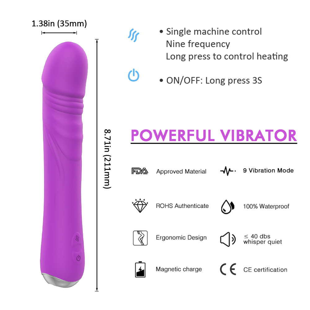 Warm Massager vagina sex toys massager g spot women silicone rubber Toys Sex Adult vibrator sex toys for woman violet【S370】-G Spot Vibrator-Supply of adult sex toy manufacturers vibrator for women  pic