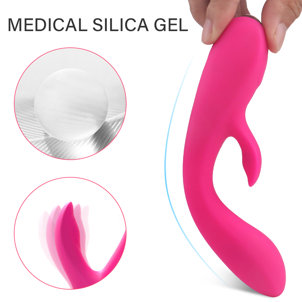 Silicone G spot clitoris vibrator rabbit vibrator G Spot Dildo Massager Rabbit Vibrator Sex Toys For Women【S212】