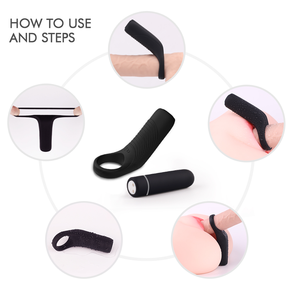 Time Delay Vibrating Cock Ring Massager Silicone Sex Toys Quiet USB Charged Penis Rings Vibrator【S106】