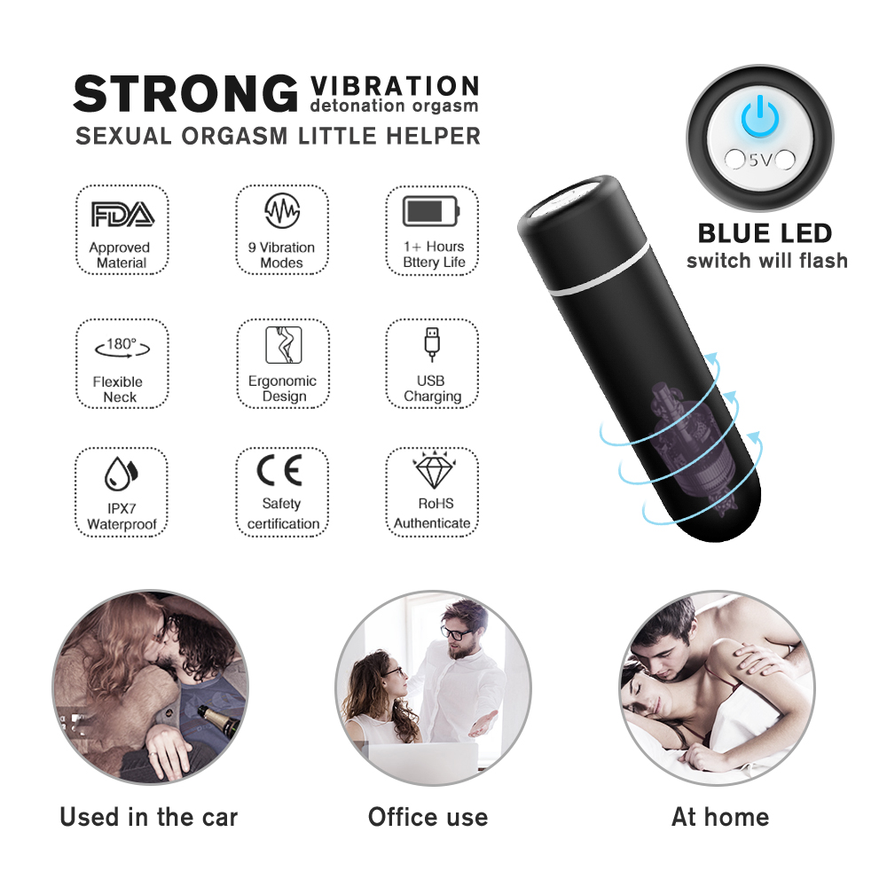 Mini bullet vibrator 10 speed Rechargeable silicon sex toy waterproof wireless bullet vibrator  for women【S102】