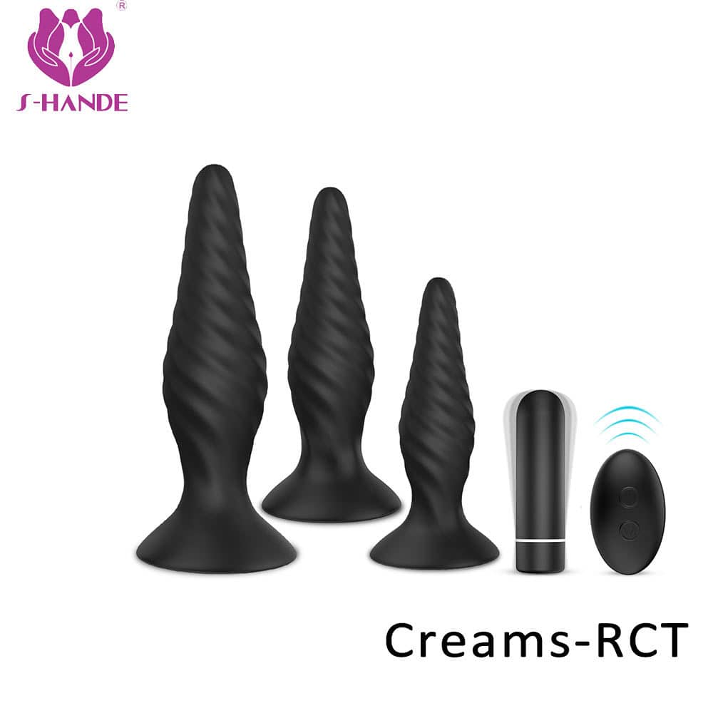 3 Pcs/set Silicone electric shock telecontrol Vibrating Sex Toys Anal Butt Plug Underwear For Male Couple Anal sexual【S169-3】