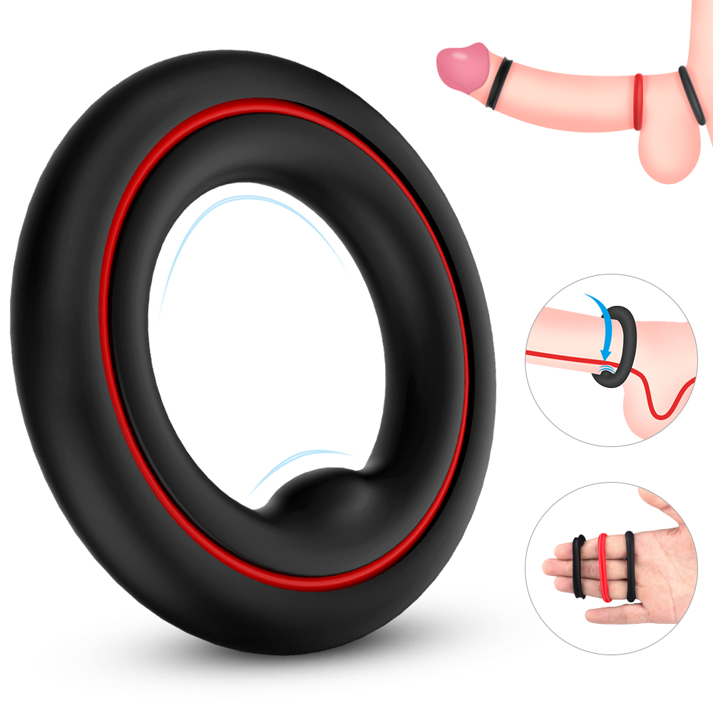 Three-ring combination design cock ring
