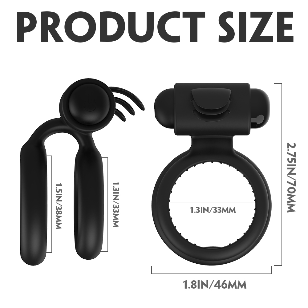 Double loop design jumbo size cock ring