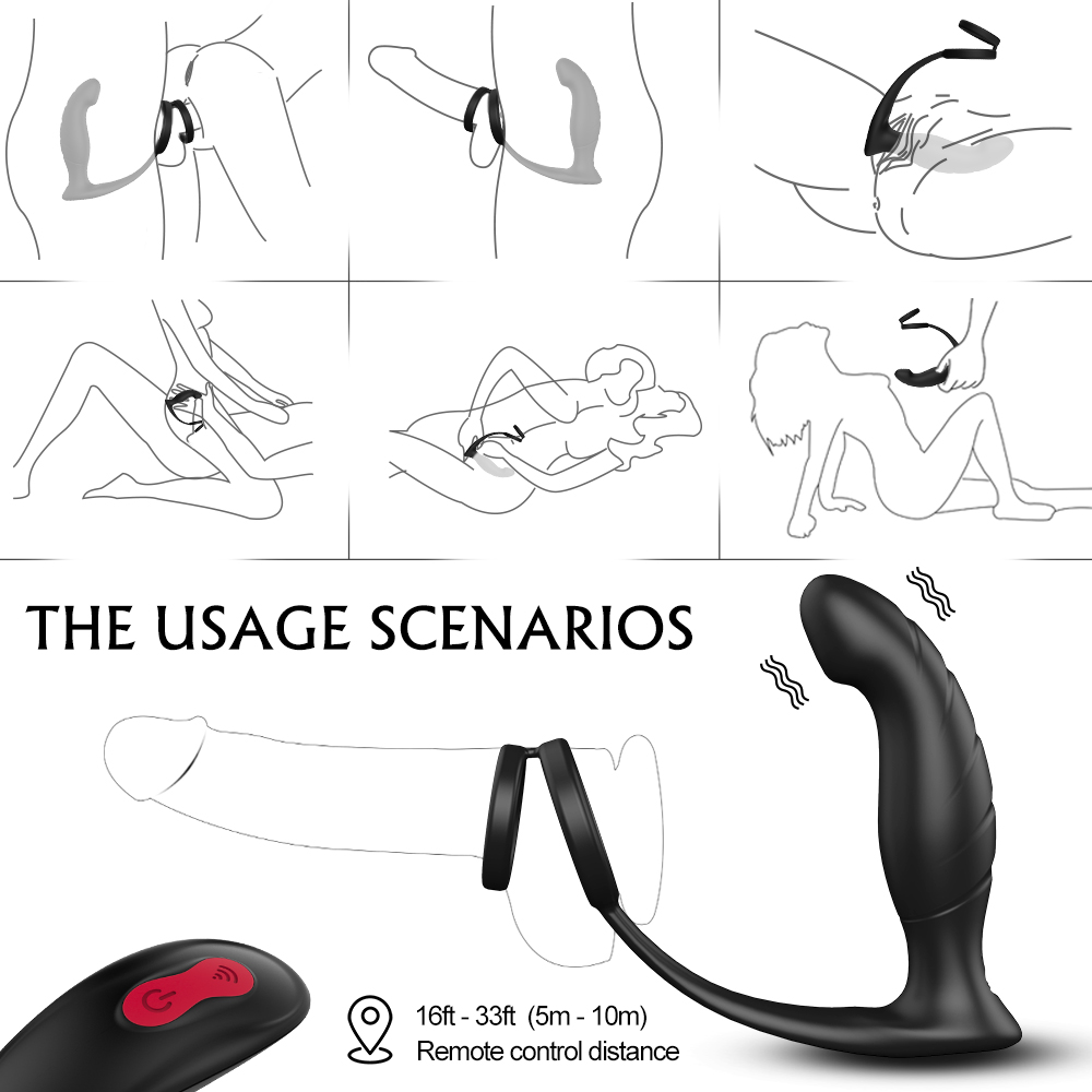 remote control cock ring prostate massager for menmasturbation