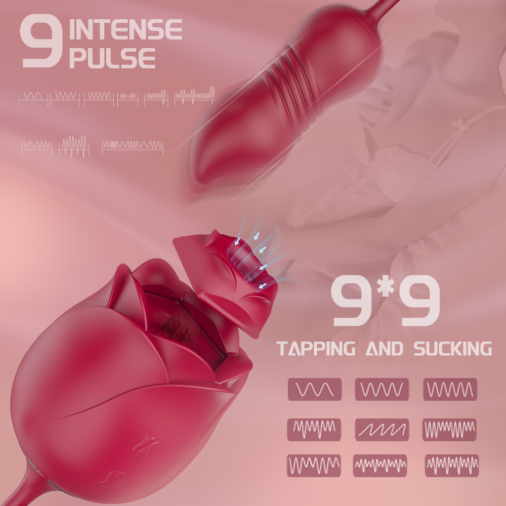 rose clitoral vibrator with 9 sucking modes