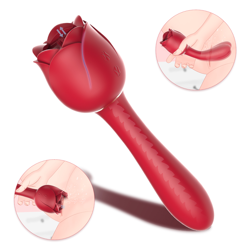 rose vibrator stimulats G-spot and clitoris 