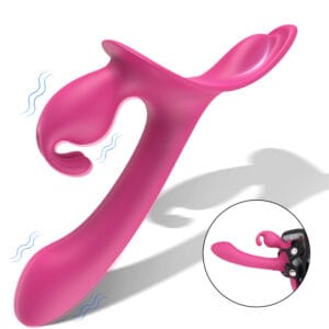 Wearable Strap-On Rabbit Vibrator for Lesbian Couples