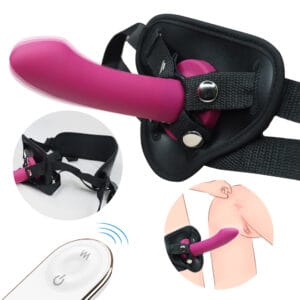 Powerful Vibrating Strap-On Dildo for Women & Couples