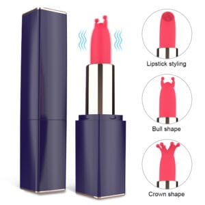 Lipstick-Shaped Vibrator for Clitoral and Nipple Stimulation